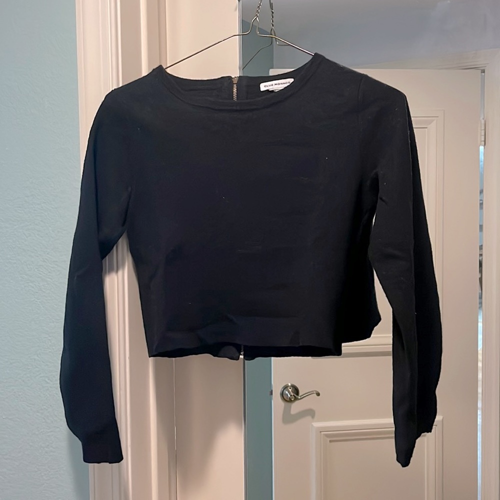 Club Monaco Cropped Black Sweater